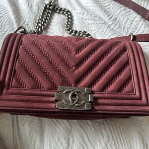 Chanel Burgundy Quilted Shoulder Bag